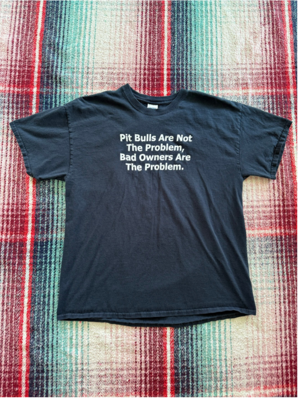 Vintage Gildan Black MCABSL Pit Bull Graphic Short Sleeve Tee XL